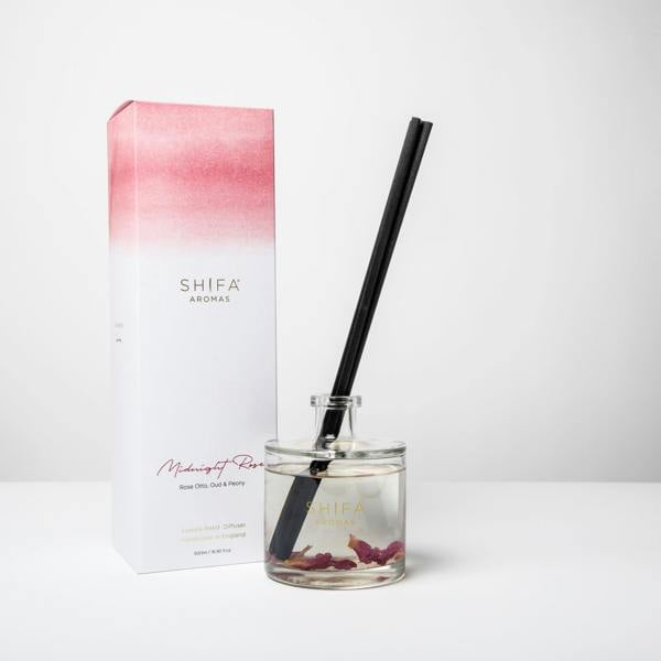 Shifa Aromas Midnight Rose Extra Large Reed Diffuser | Rose, Oud & Peony | Lasts up to 7 months