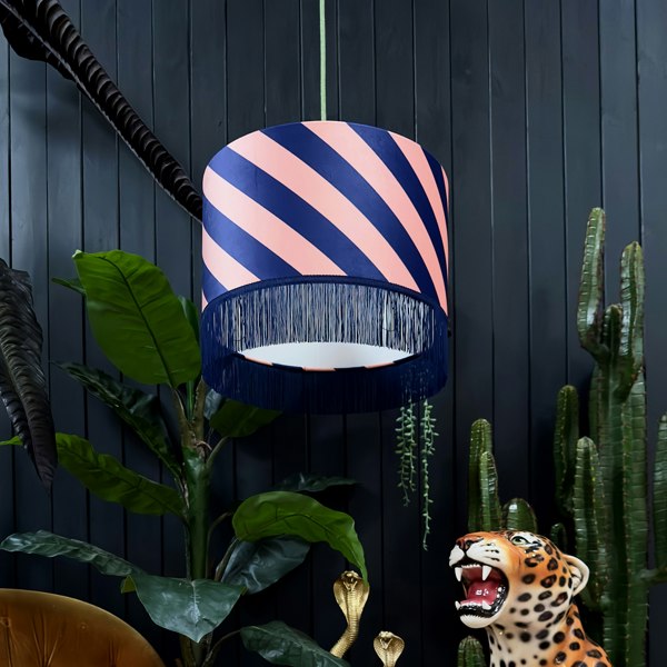 love frankie Helter skelter lampshade with fringing in peach fuzz