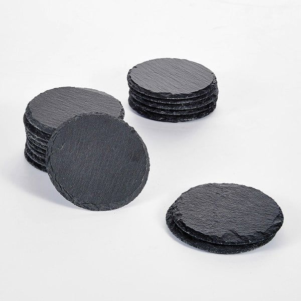 slate coasters round 10cm bulk wholesale