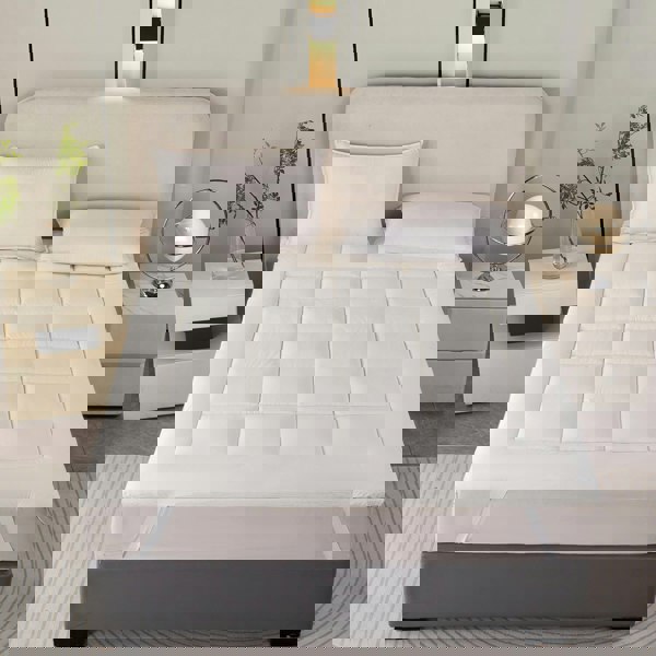 HOMESCAPES Premium Wool Mattress Topper - Deep Fitting Comfort