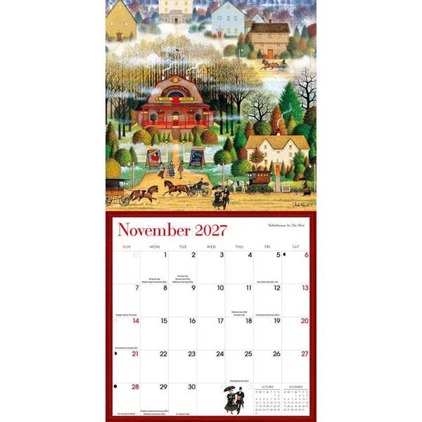 Wysocki Americana Calendar 2027, Wall Calendars, Month To View, Art, Gift