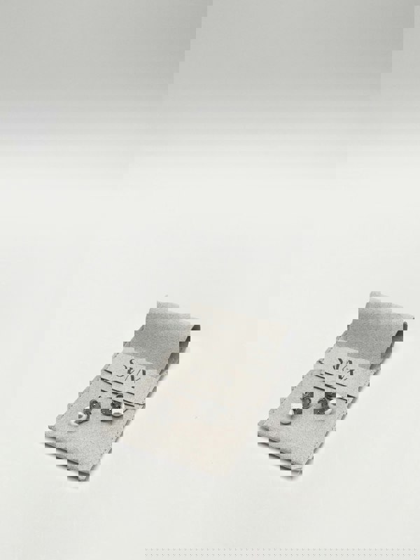 SVNX Floral Pearl Stud Earrings in Silver Colour