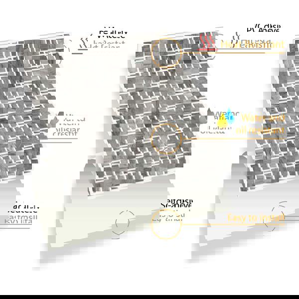 WT1593 - Picasso Grey Marble Mosaic Wall Tile Sticker Set - 15 x 15 cm (6 x 6 in) - 24 pcs