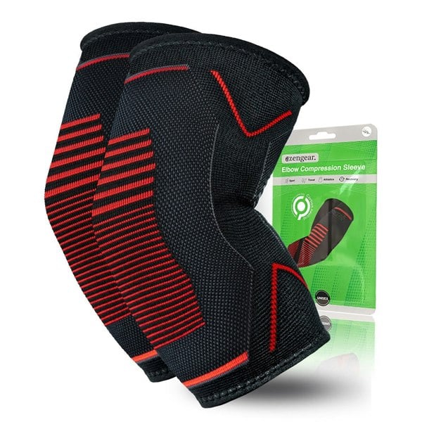 Elbow Support Compression Sleeves (Pair) for Instant Joint Pain Relief - aZengear (Artdriver Ltd)