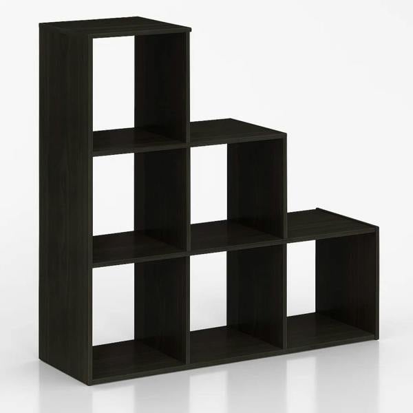 WALPLUS Sturdy Pelli Cubic Storage Cabinet, 3-2-1, Espresso for Small Spaces