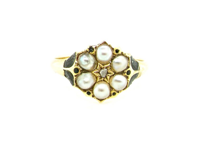 Victorian pearl dress ring