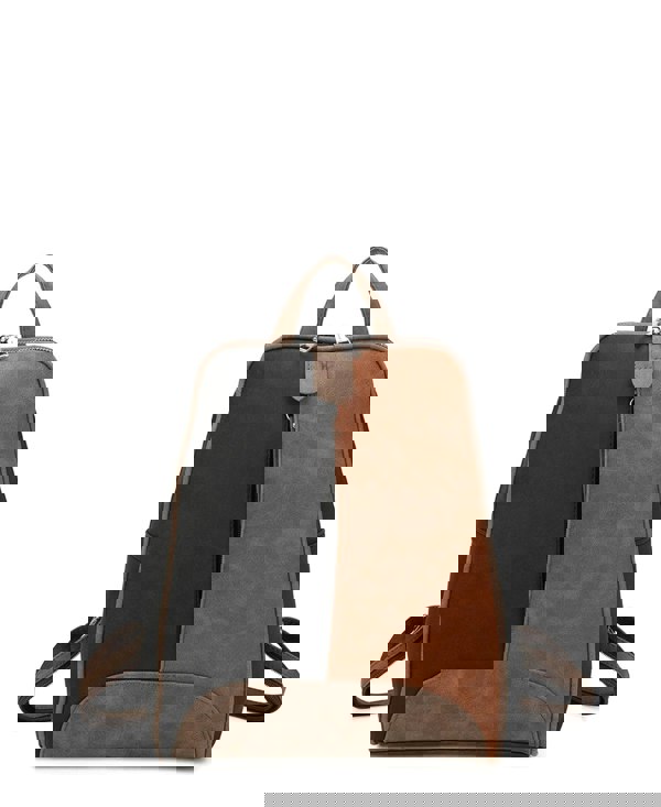 Kitise ColorBlock Faux Suede Backpack Adjustable Shoulder Strap