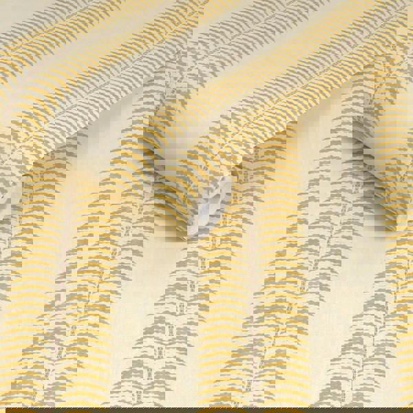 Joules Palm Leaf Stripe Wallpaper | Cream/Yellow