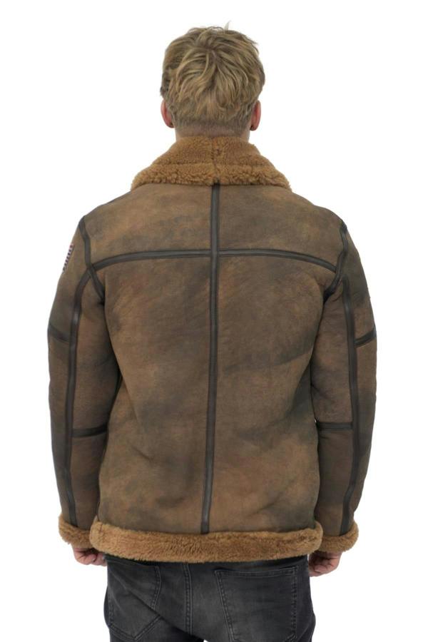 Infinity Leather Mens Antique B3 Sheepskin Flying Jacket-Alameda