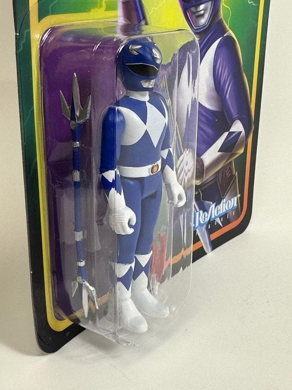 Re Action Figure Super 7 Blue Ranger Mighty Morphin Power Rangers 3.75 Inch Re Action Super7