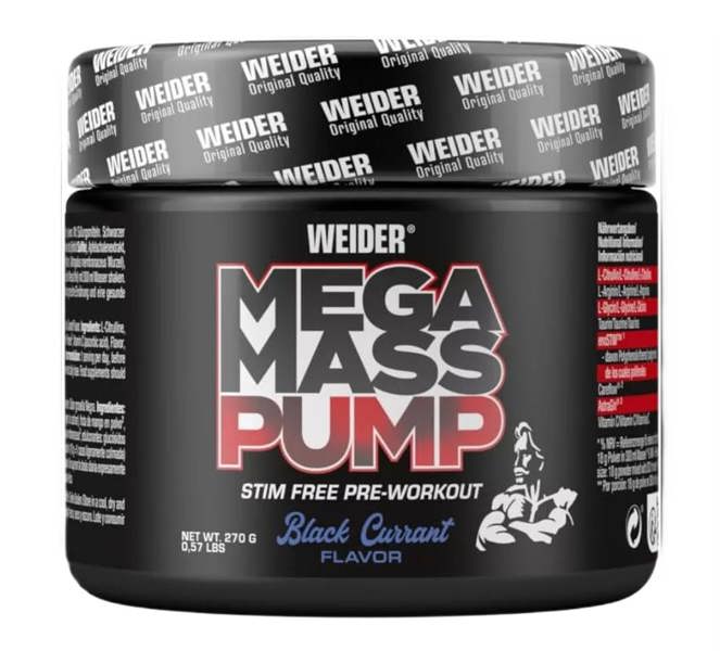 Weider Mega Mass Pump, Black Currant - 270g