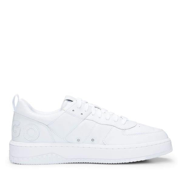 Hugo Mens Kilian Bonded Leather Trainers - White - 