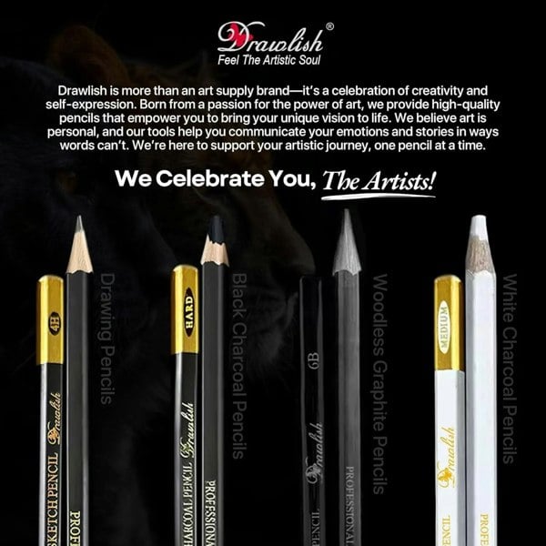 Drawlish Drawing Set for Adults – 24-Piece Artist Pencil Set for Artists & Professionals