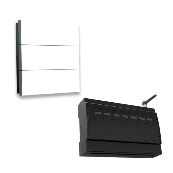 ENER-J 6 Gang Wireless Kinetic Switch, On/Off Wall Switch + 6 Circuit RF WIFI Receiver Max Load 16Ax2 + 10Ax4, 6 Circuits
