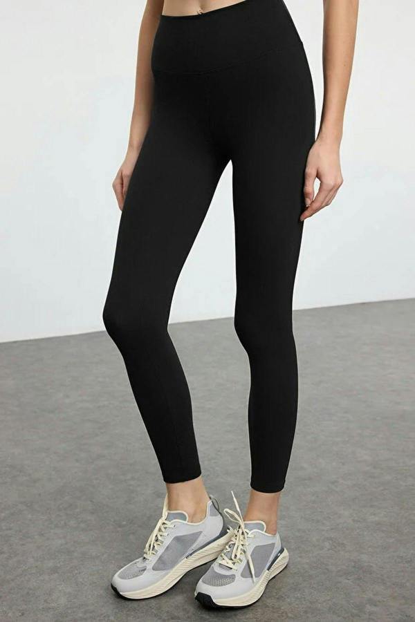 WOVCOR Soft Brushed Fabric Reflective Print Detailed Knitted Sports Leggings