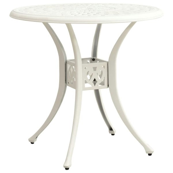 Berkfield Garden Table White 78x78x72 cm Cast Aluminium