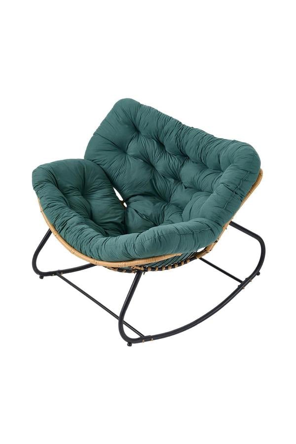 Living and Home Fleece Fabri Modern Rocking Chair with Cushion