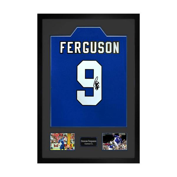 Duncan Ferguson Signed Everton Shirt Premium Frame