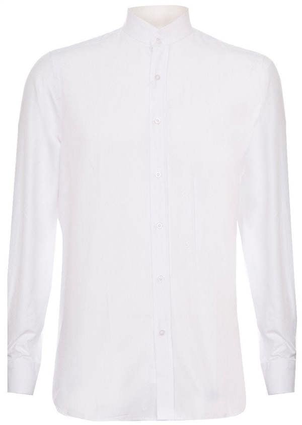 TruClothing Mens Peaky Blinders Removable Collar Nehru White Collarless Shirt