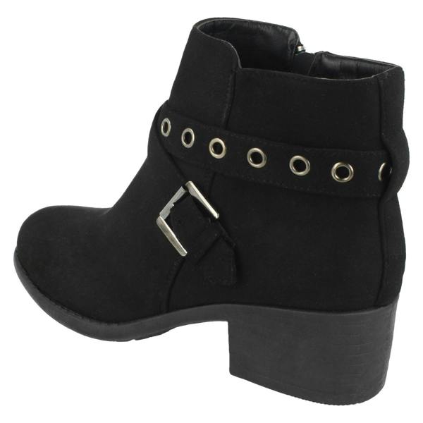 Spot On Ladies Spot On Ankle Boots With Buckle Detail