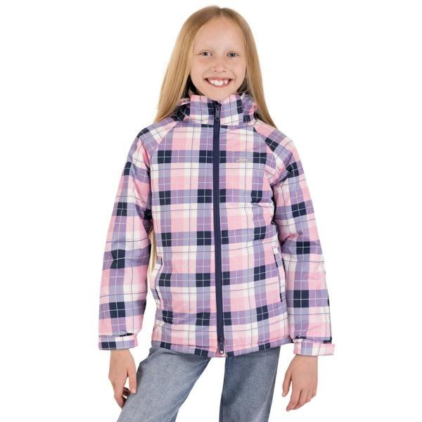 Trespass Girls Orland Checked Waterproof Jacket - Pink - 