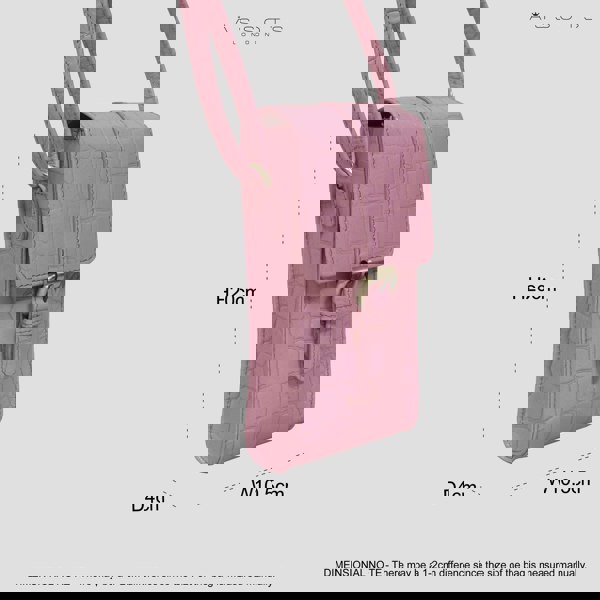 Assots London 'PETRA' Pink Croc Real Leather Mobile Phone Crossbody Bag