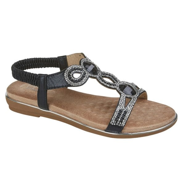 Cipriata Womens/Ladies Desia Jewelled Sandals - Black/Brown