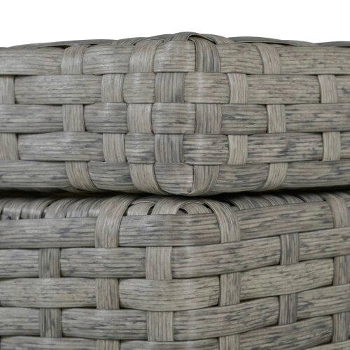 Bobobiy 4 Pieces Rattan Garden Set, 4 Seater Garden Sofa Set with Storage Box, Wicker Outdoor Conservatory Furniture with Cushions, Grey