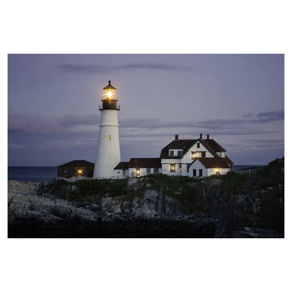 The Garden Marketplace Large Lighthouse Scene Canvas Picture Print with 6 LED Lights, Wooden Frame Wall Art with Side Switch, 60cm x 40cm