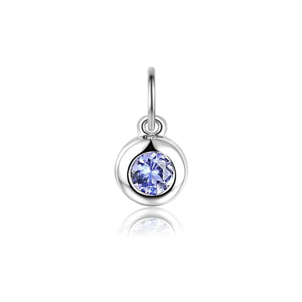 Sarah Layton Tanzanite Rubover Birthstone Charm - 9ct White Gold - NTCH409TZ-9WG