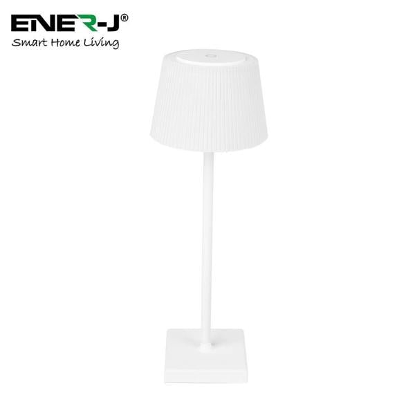 ENER-J Rechargeable Wireless LED Desk Lamp, 4W Dimmable Bedside Table Lamp, CCT Changing, Reading & Study Light, Black