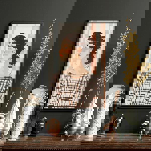 Framed Pictures For The Living Room | Set of 3 Boho Women Wall art Prints