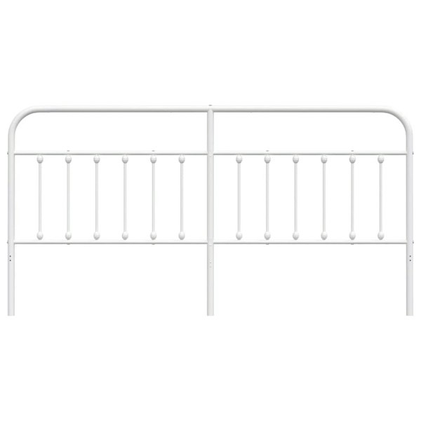 Berkfield Metal Headboard White 200 cm