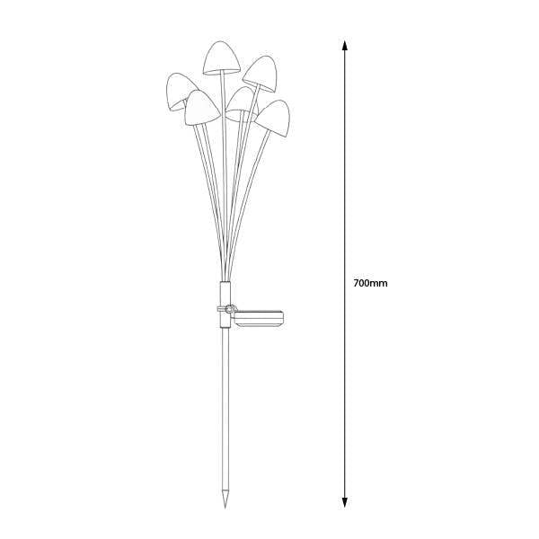 Milagro Mushrooms Solar Lamp 3000K Ip44 Green + White