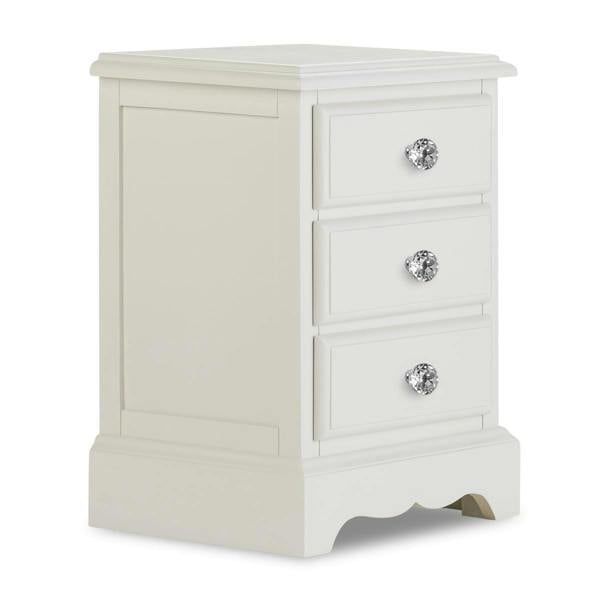 Statement Furniture Romance French Style Bedside Table with Crystal Handles Assembled