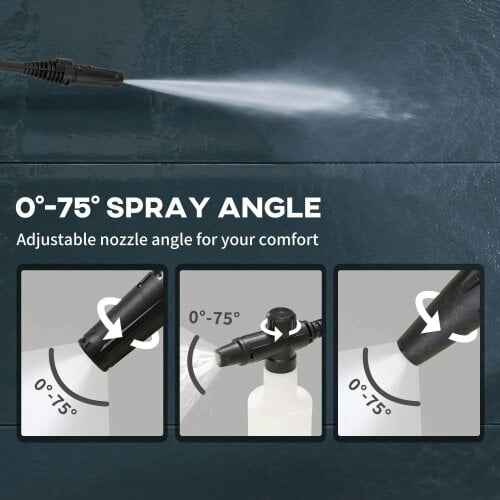 Bobobiy 1800W High Pressure Washer, 150 Bar Pressure, High-Performance Portable Power Washer Jet Wash Cleaner with 6M Hose and Hose Reel, 510 L