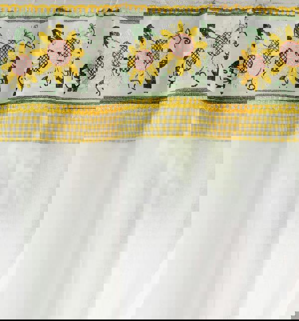 Tyrone Textiles Floral Embroidery Kitchen Curtains Window Sets with Matching Tie Backs