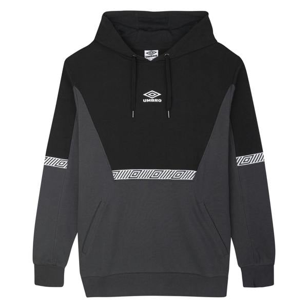 Umbro Mens Sports Style Club Hoodie - Woodland Grey/Black - 
