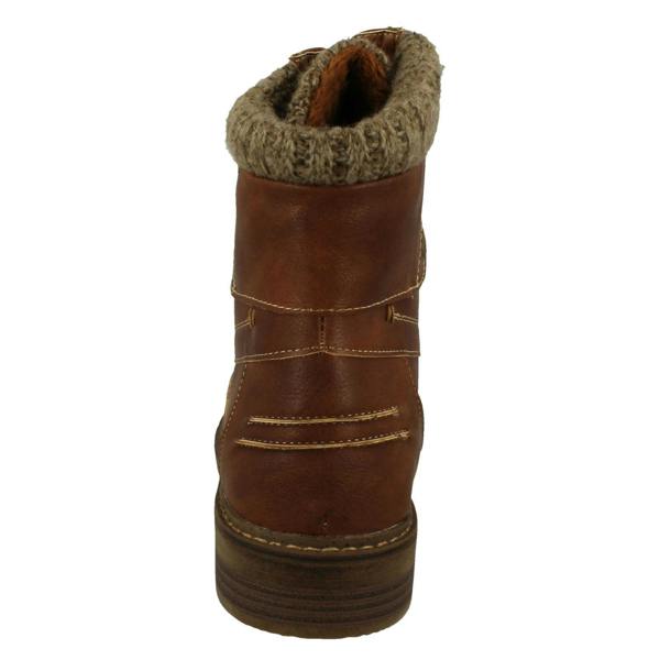 Spot On Ladies Spot On Knitted Cuff Ankle Boots F4447