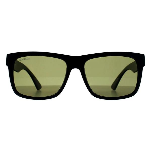 Serengeti Sunglasses Positano 8370 Matte Black Mineral Green 555nm Polarized