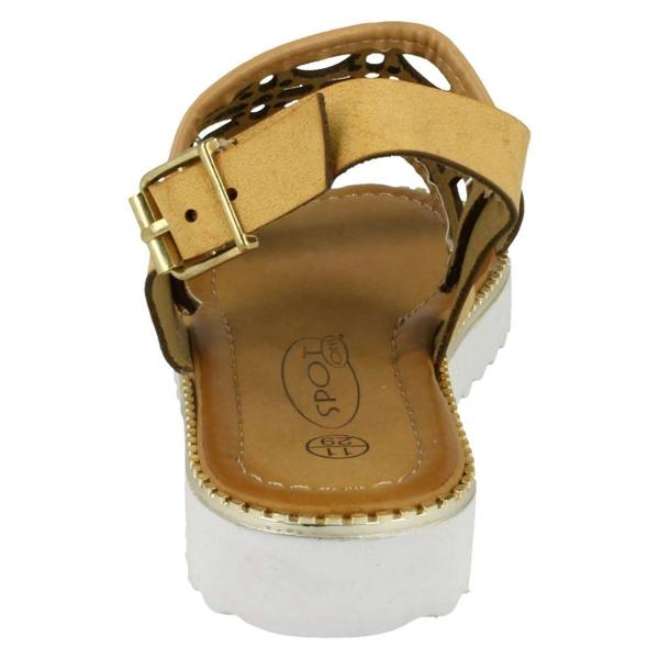 Spot On Girls Spot On Cut Out Ankle Strap Low Mules