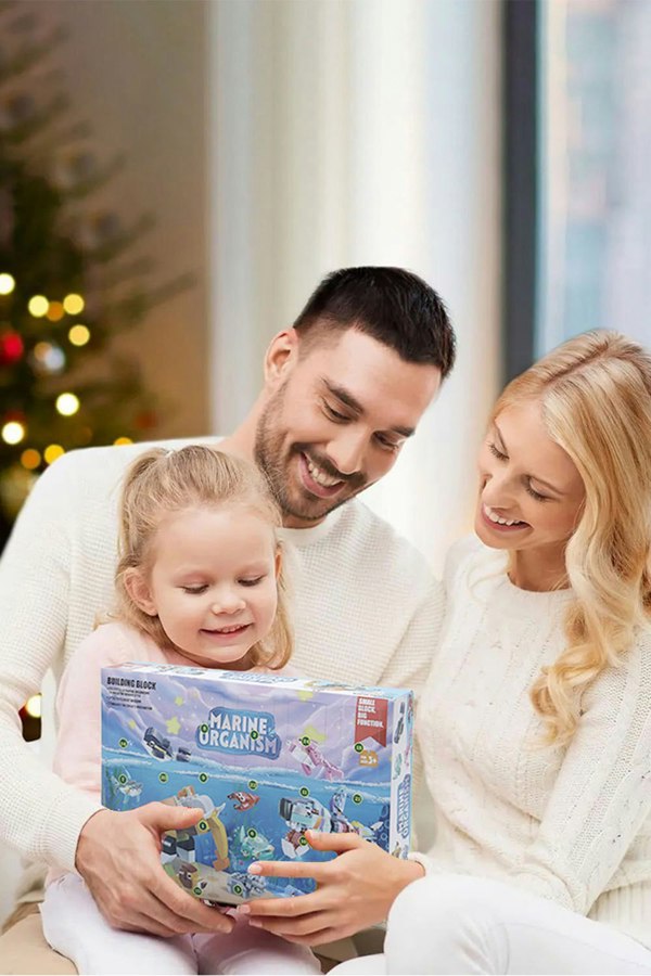 Living and Home Christmas Advent Calendar 24Pcs Children's Block Playset