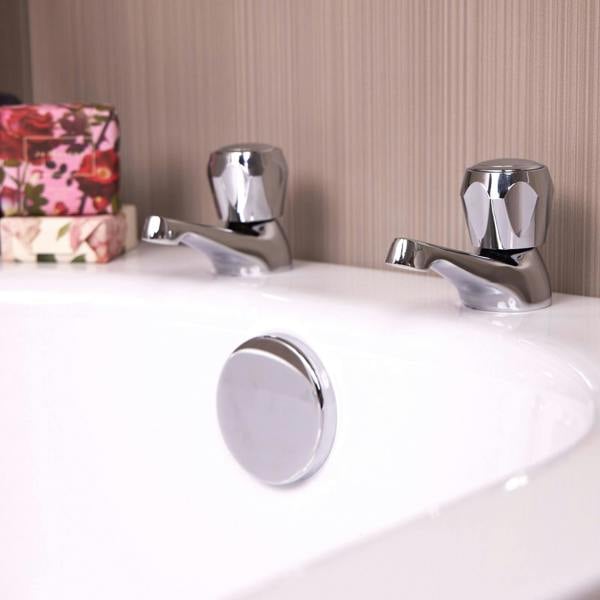 Flode Staika Economic Bath Taps - Polished Chrome Finish