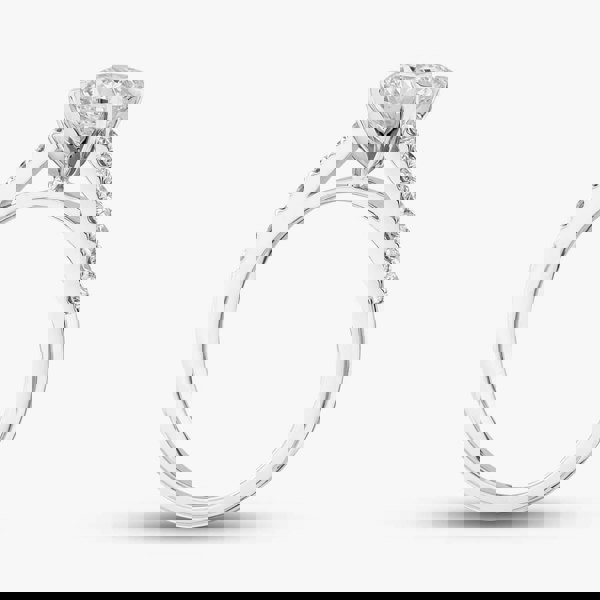 T. H. Baker 9ct White Gold Lab Grown 1.20ct Brilliant Cut Diamond Shoulder Set Solitaire Ring LGR35523-120 (WG)