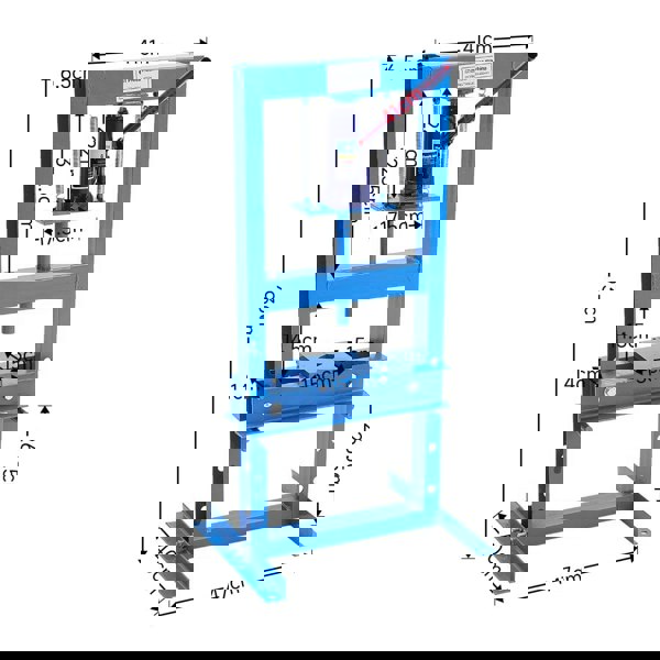 6/12/20Ton Blue Hydraulic Shop Press with Press Plates Workshop Presses Living and Home