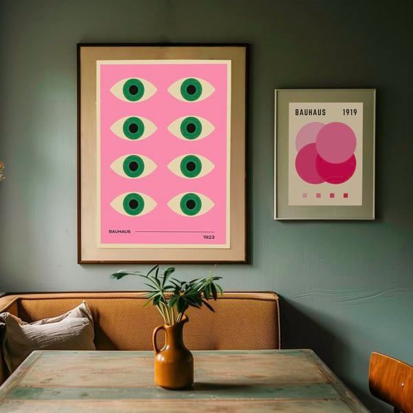 love frankie bauhaus pink eye print and Bauhaus Pink Circles