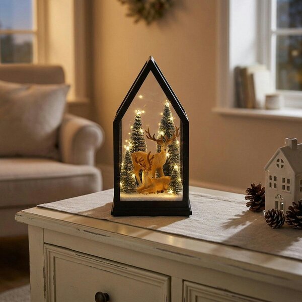 Garden Greatness Serene Woodland Scene LED Deer Lantern