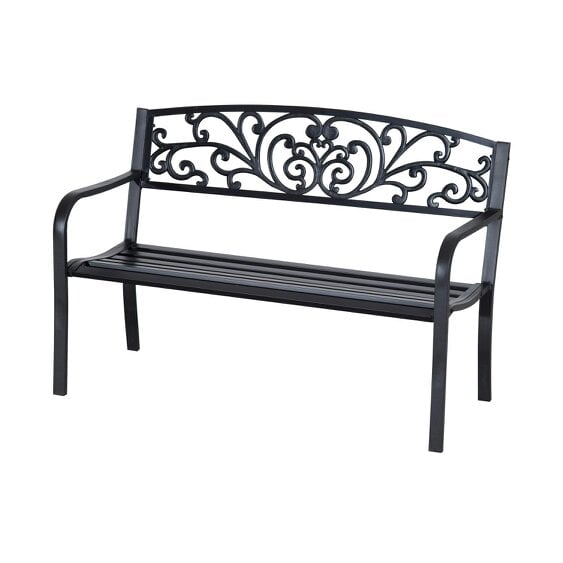 Wyld Haus Saradi Taro Steel Black 2 Seater Outdoor Garden Bench