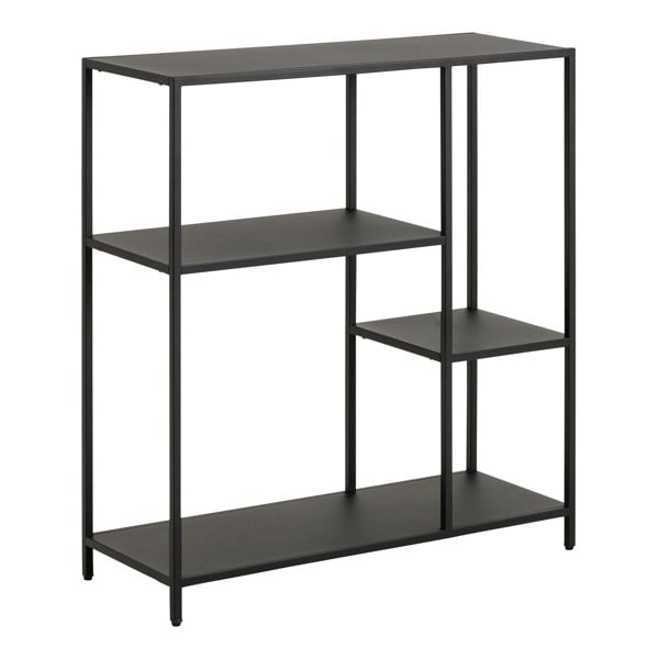 Furniture To Go Newcastle Asymmetrical Bookcase with 3 Shelves in Matt Black