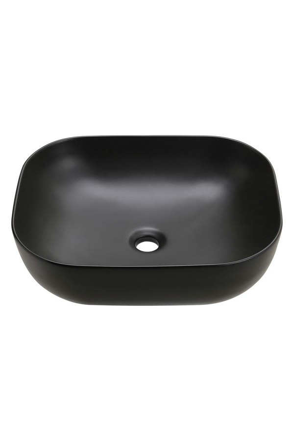 Living and Home Rectangular Ceramic Countertop Basin Black